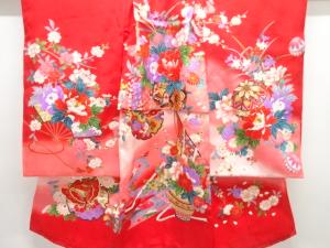 花車模様子供着物(内袖・長襦袢付き)